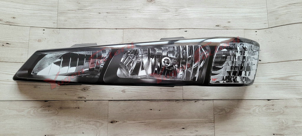 Nissan Silvia S14 Kouki Headlight Blanks with Black/Crystal 3D Stickers