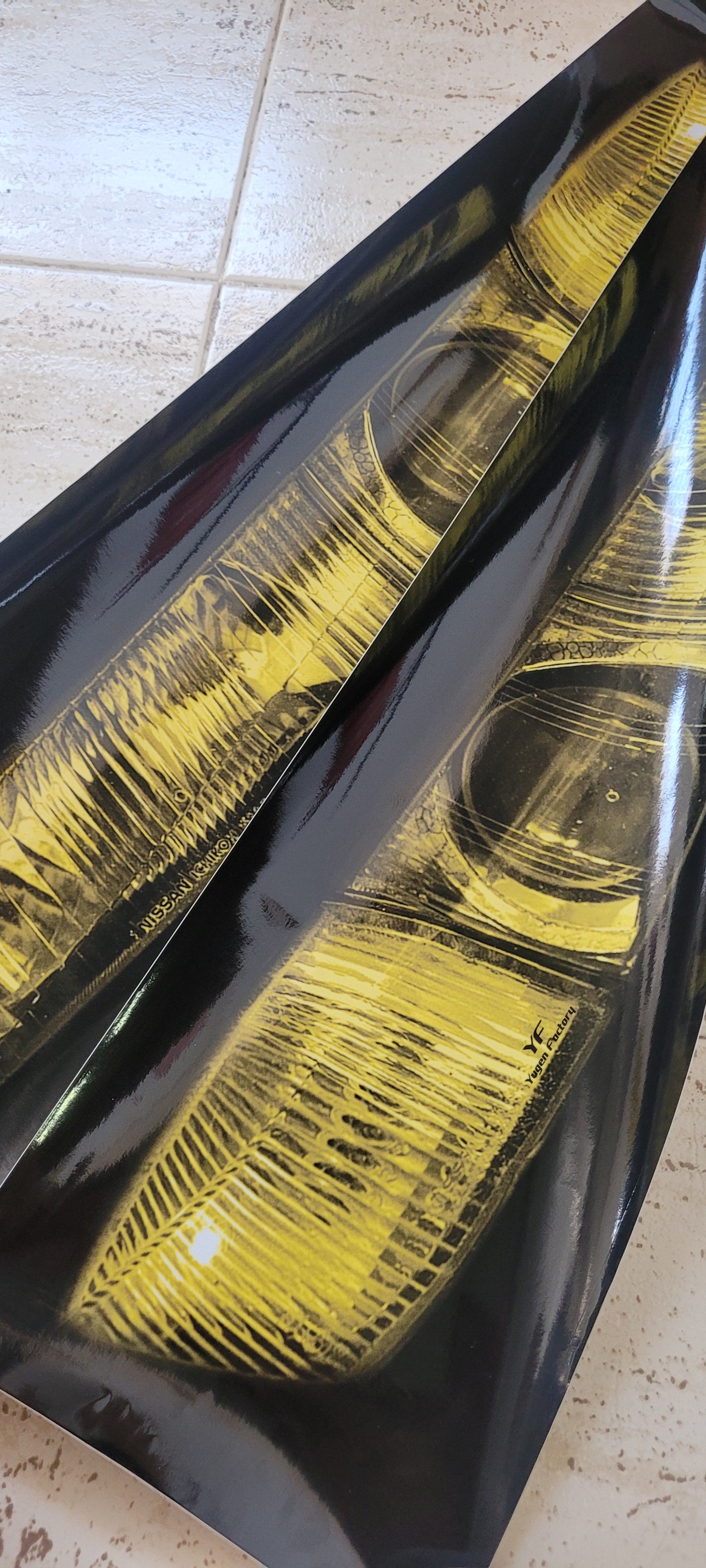 Nissan Silvia S14 French Yellow Kouki 3D Stickers for Headlight Blanks