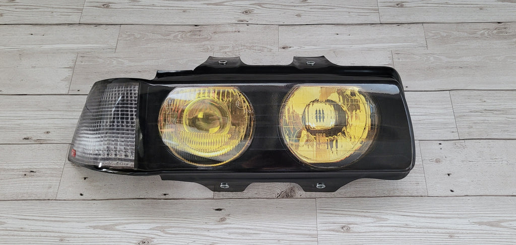 3D French Yellow Stickers for BMW E36 Headlight Blanks Saloon/Coupe/Compact