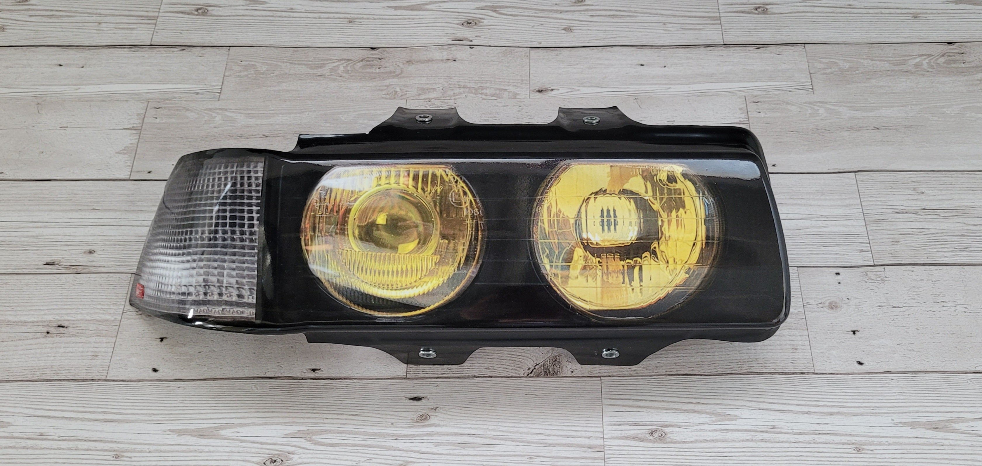 BMW E36 Coupe Headlight Blanks with "French Yellow" 3D Stickers
